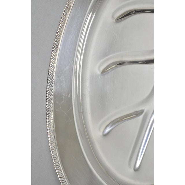 Vintage Oneida Silver Plated Regency Oval Meat Cutlery Serving Platter Tray For Sale - Image 9 of 12