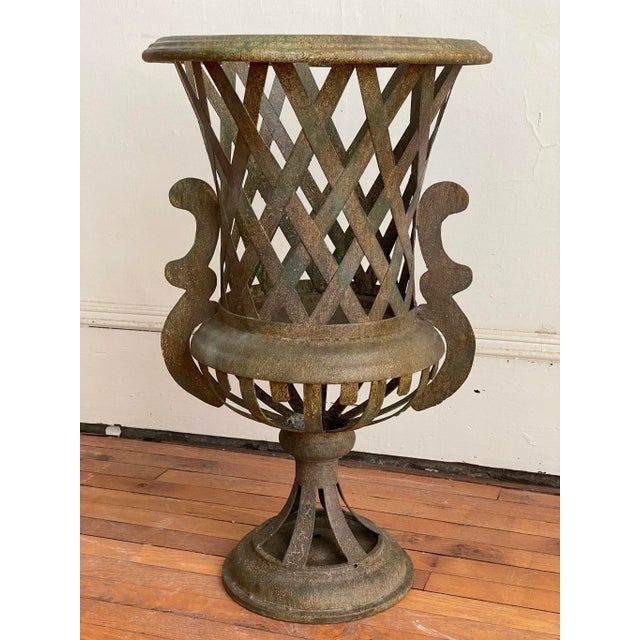 Contemporary Patinated Metal Urn For Sale - Image 4 of 13