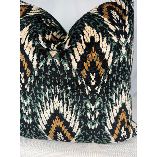 Transitional Romo "Lolana Velvet" in Indian Green 22" Pillows-a Pair For Sale - Image 3 of 3