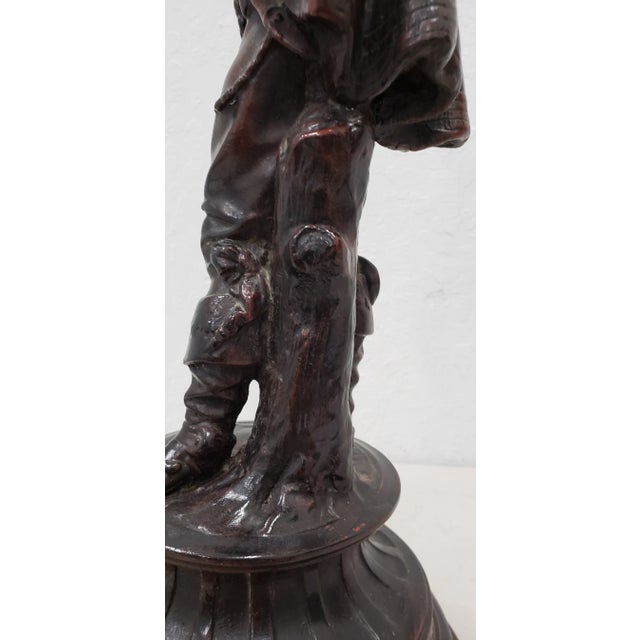 Mid 20th Century Vintage Painted Spelter "Musketeer" Sculpture Mid 20th Century For Sale - Image 5 of 9