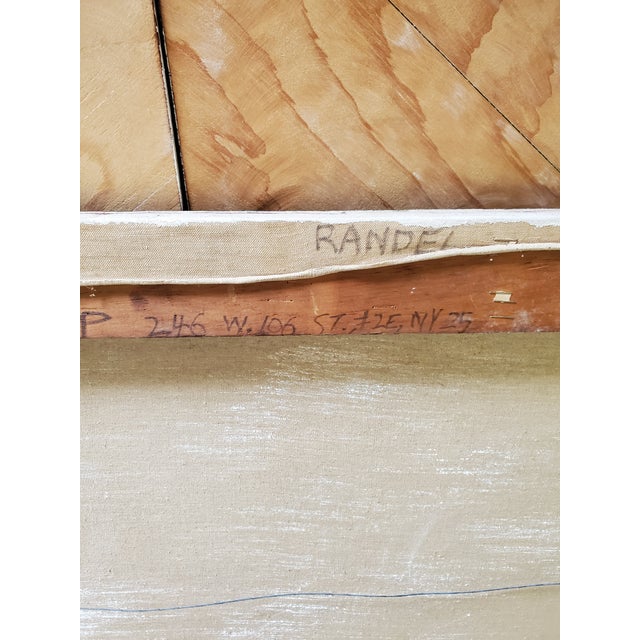 1960s Mid Century Modern Vintage Signed Abstract Painting For Sale - Image 10 of 10