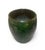 This vintage ceramic pot features a deep, jewel-toned emerald green glaze with a stunning high-gloss finish. The piece is...