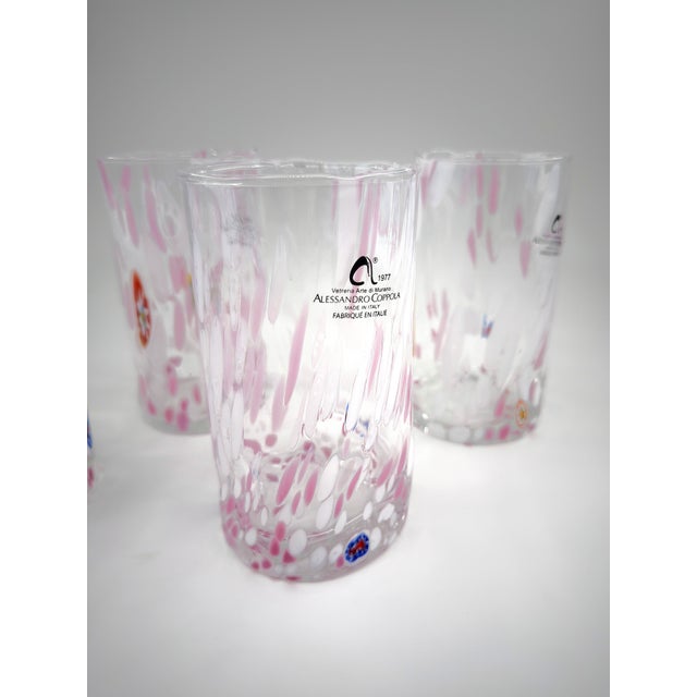 Hand Blown Alessandro Coppola Murano Art Glass Tumblers Handcrafted in Italy - Set of 4 For Sale - Image 9 of 13
