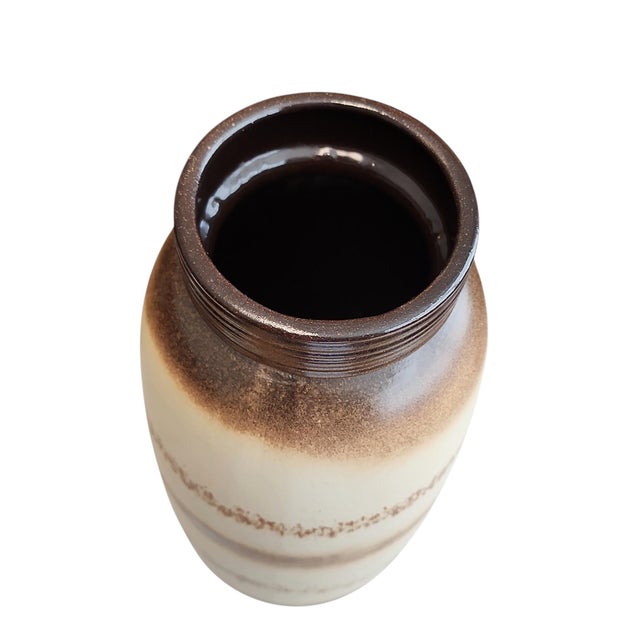 1960s 1940s Scheurich Keramik 553-38 Large Striped Floor Vase For Sale - Image 5 of 6