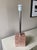 1980s 1980s Italian Pink Marble and Nickel Lamp With Gloss Black Paper Shade For Sale - Image 5 of 7