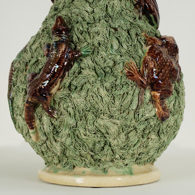 Late 19th Century Antique Portuguese Palissy Lidded Pitcher For Sale - Image 5 of 17