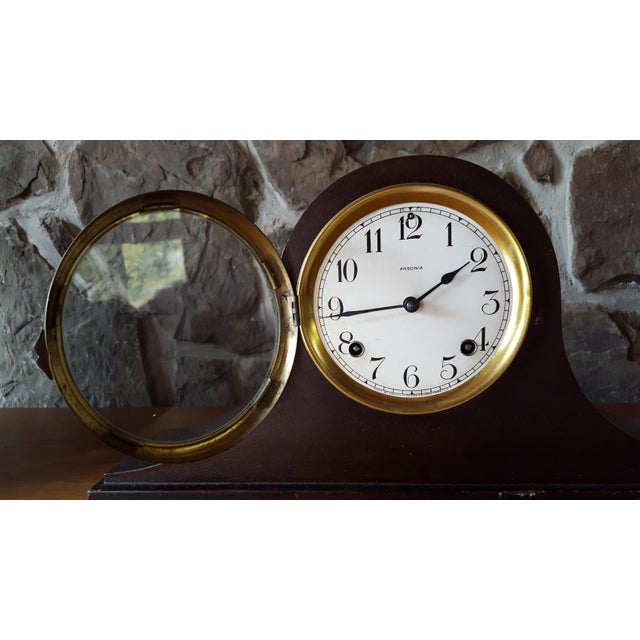 Vintage Ansonia MidCentury Mahogany Mantle Clock Chairish