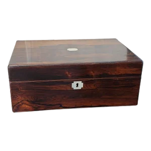 Victorian English Mahogany Sewing Box With Removable Tray