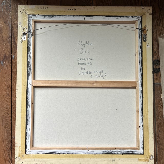 2020s Contemporary Original Abstract Painting by Stephen Heigh “Rhythm Blue” For Sale - Image 5 of 5