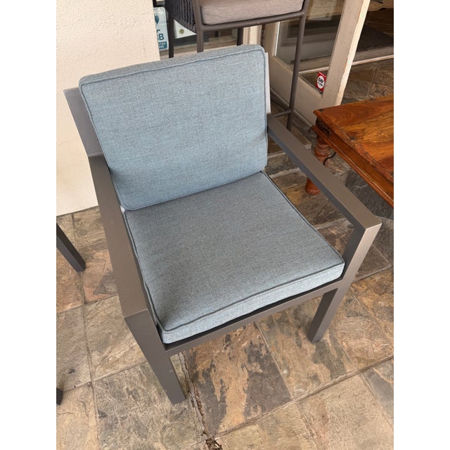 Restoration Hardware Rhodes Aluminum Outdoor Dining Armchairs, Pair For Sale In San Francisco - Image 6 of 12