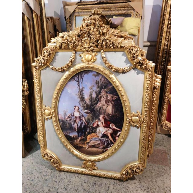 A truly exceptional decorative frame with an impressive, highly sculptural gold leaf design that commands attention from...