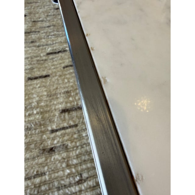 Mid 20th Century Style Marble + Steel Coffee Table For Sale - Image 12 of 12