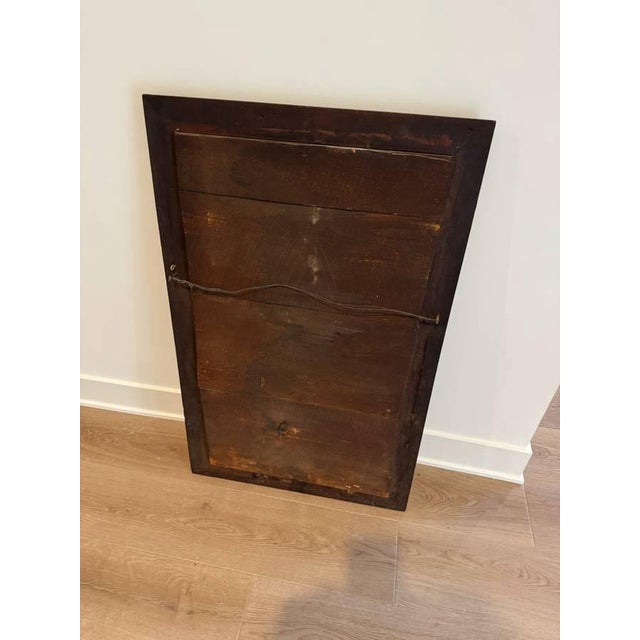 Antique Victorian Walnut Mirror Original Wood Panel Back Gold Liner Foxed Wall For Sale - Image 10 of 10