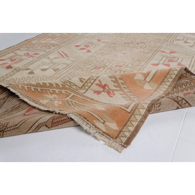 Anatolian Muted Faded Wool Aztec Rug, in Flawless conditions. Designed 1960 to 1969