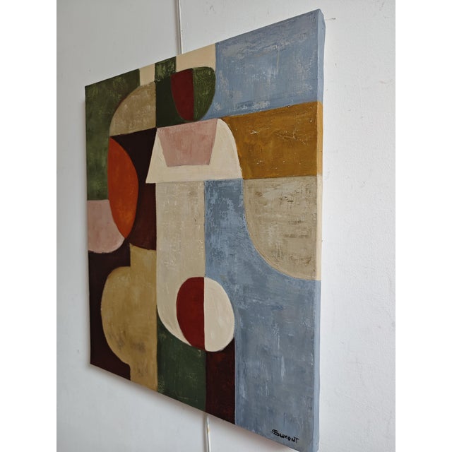 2020s Jeu De Figures, Contemporary Geometric Abstract Oil Painting, Framed by Sophie Dumont For Sale - Image 5 of 9