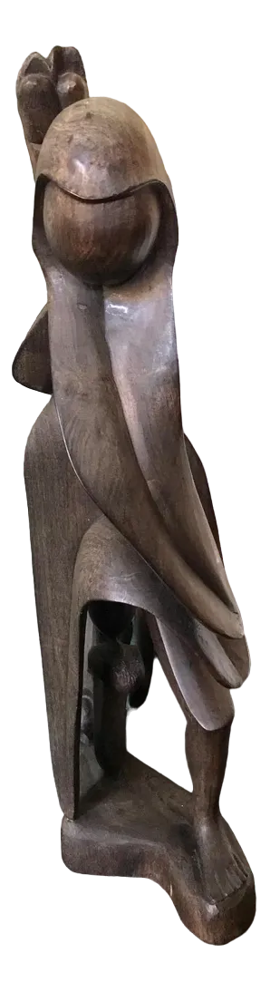 Modernist Abstract Wooden Sculpture, Denmark, 1960s