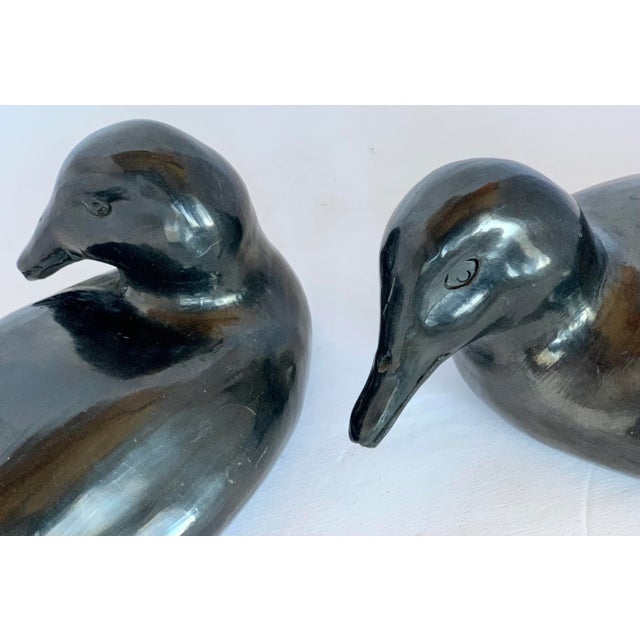 Vintage Oaxaca, Mexico Black Pottery Ducks, Artist Signed by Doña Rosa, Coyotepec- A Pair For Sale In San Antonio - Image 6 of 12