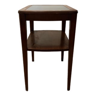 Mid-Century Hollywood Regency 2-Tier Side Table With Smoky Black Glass Top - Model 6099 For Sale