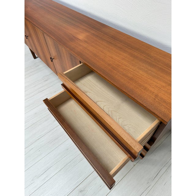 Large Vintage Minimalistic Walnut Sideboard, 1960s For Sale - Image 9 of 15