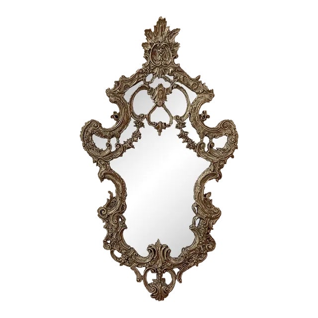 Antique Italian Baroque Giltwood Wall Mirror For Sale