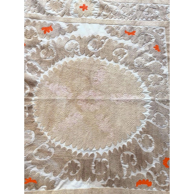 Vintage Embroidery Suzani from Bukhara, circa 1960s. Dimension; 55'' x 57'' inches / 140 x 145 cm / 4'7'' x 4'9''...