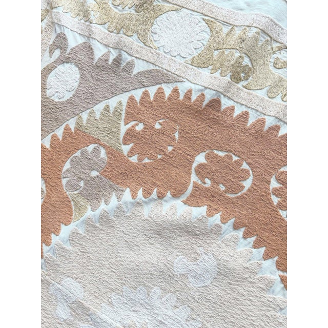1960s Tribal Uzbekistan Suzani Tablecloth For Sale - Image 5 of 8