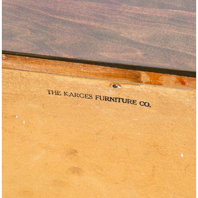 Mid Century Danish Modern Highboy Dresser Walnut 4 Drawer MCM Vintage Karges 60s For Sale In Sacramento - Image 6 of 12