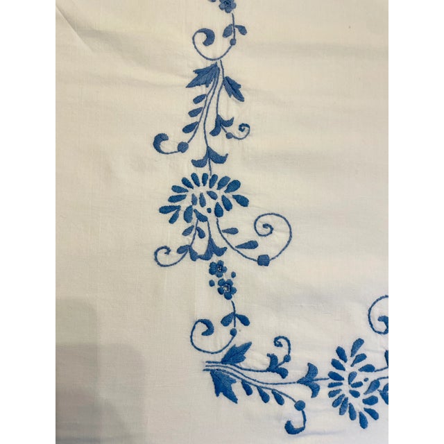 Vintage Hand Embroidered Bridge Tablecloth Chairish