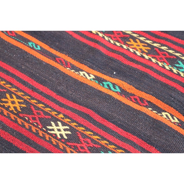 1960s 1960s Southwestern Style Stripe Design Hand Knotted Oushak Kilim Area Rug For Sale - Image 5 of 10