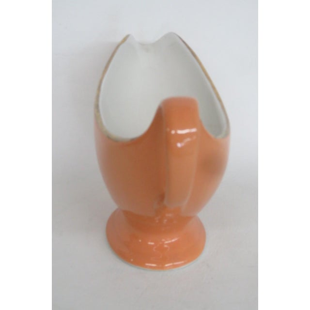 1960s Shenango China Anchor Hocking Orange Color Ceramic Gravy Boat For Sale - Image 16 of 16