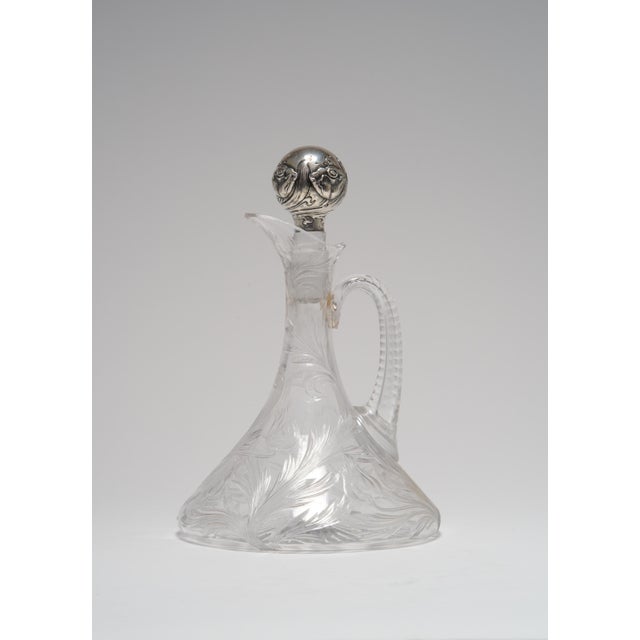 Art Nouveau Early 20th Century Art Nouveau Cut Glass Ships Decanter With a Sterling Silver Mounted Stopper, Theodore B Starr For Sale - Image 3 of 10