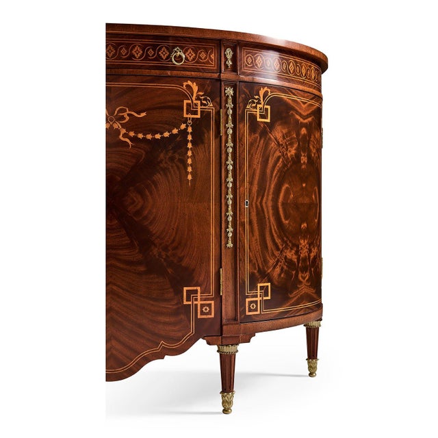 Brown Sheraton Style Bowfront Light Mahogany Commode For Sale - Image 8 of 8