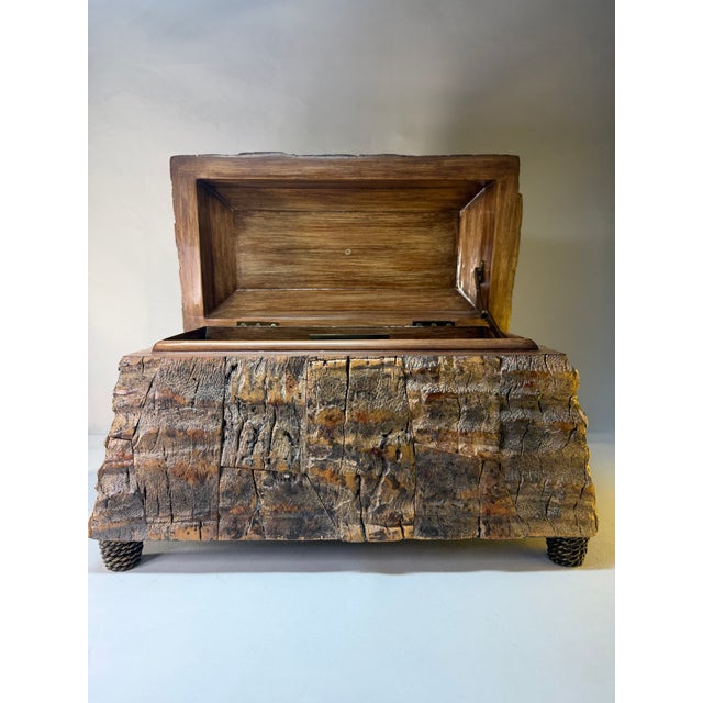 A distinctive vintage decorative chest by Maitland-Smith, constructed of wood and covered throughout in individually...