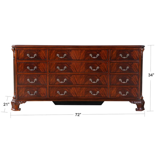 The Chippendale Mahogany Triple Dresser by Niagara Furniture. A classic furniture shape this chest features three drawers...