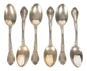 19th Century Napoleon III Silver-Plated Teaspoons, Set of 6
