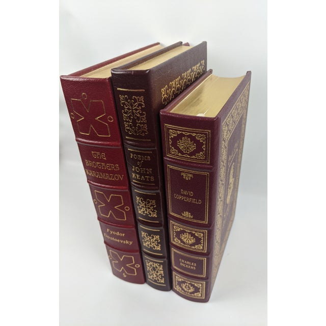 Vintage Easton Press Genuine Leather Classics, Burgundy & Gold Gilt, Set of 3 For Sale - Image 14 of 14