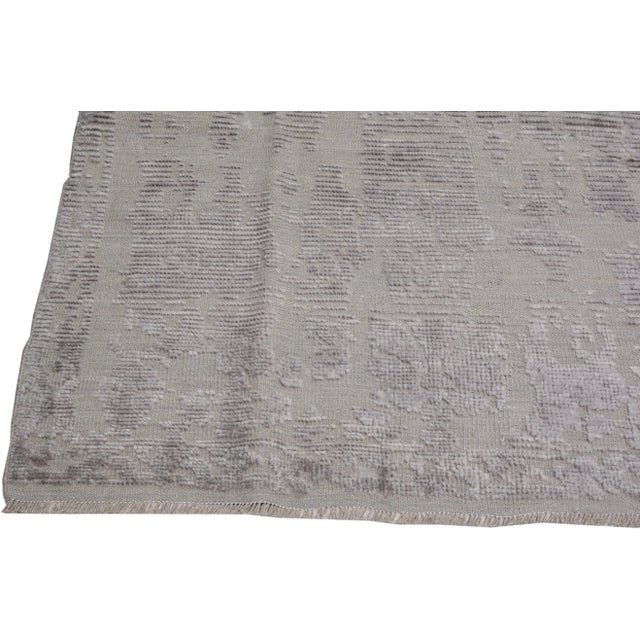 Moroccan Hand Knotted Beni Ourain Rug With Natural Color Organic Wool and Soft Texture,7'6"x10'10" For Sale - Image 4 of 7