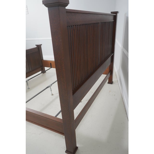 Stickley Mission Oak King Size Spindle Bed For Sale - Image 14 of 16