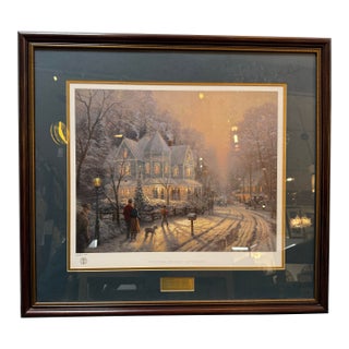Thomas Kinkade "Foothill Holiday Gathering" Limited Edition 67/95 Print, Framed For Sale