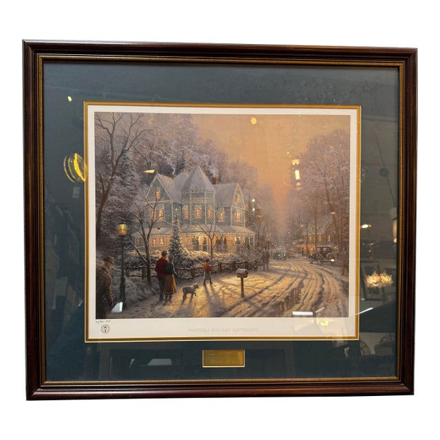 Thomas Kinkade "Foothill Holiday Gathering" Limited Edition 67/95 Print, Framed For Sale