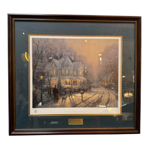 Thomas Kinkade "Foothill Holiday Gathering" Limited Edition 67/95 Print, Framed