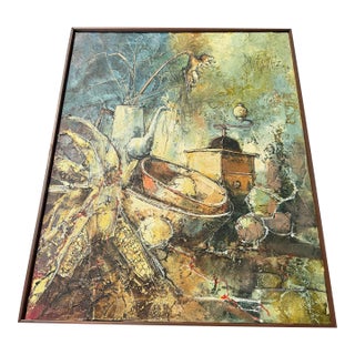 1980s Pierre Bertschi b.1941 Original Oil Painting Listed Artist For Sale