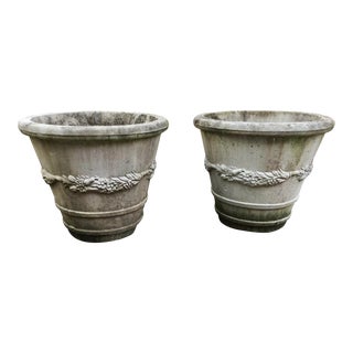 1960s Cast Cement Classical Planters - a Pair For Sale