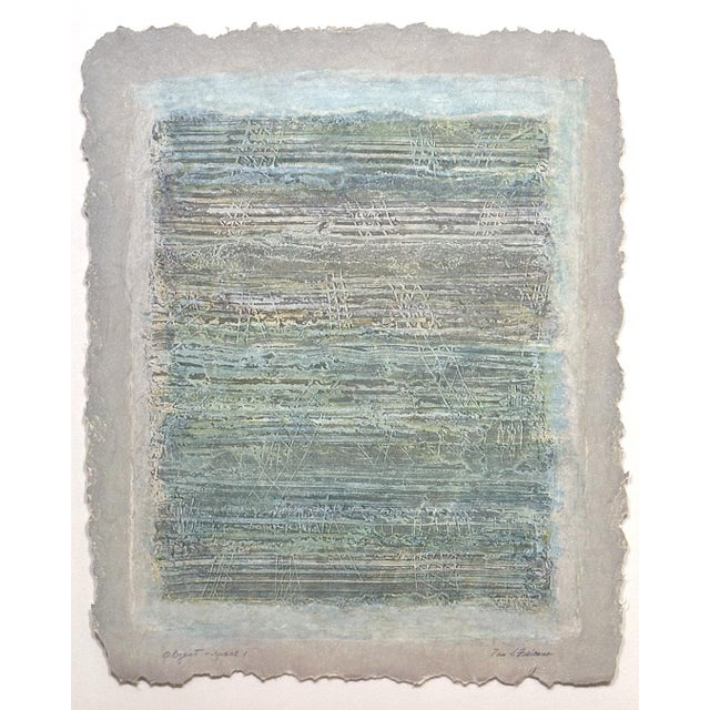 Superb. Original mixed-media painting circa 1980 on handmade paper by Tom Fricano (1930-2020). 22 x 26 inches as framed in...