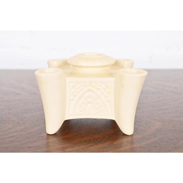 Arts & Crafts Rookwood Pottery Arts & Crafts Glazed Ceramic Candlestick Holder, 1934 For Sale - Image 3 of 10
