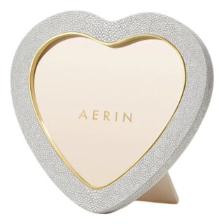 AERIN Faux Shagreen Heart Frame, Dove For Sale