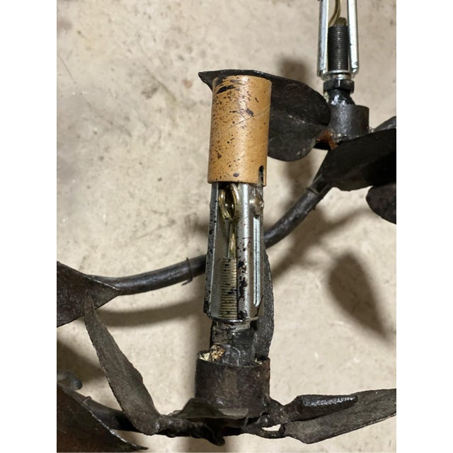 1950s Tole Painted Lemons Wall Sconces Solid Brass 4 Light For Sale - Image 4 of 6