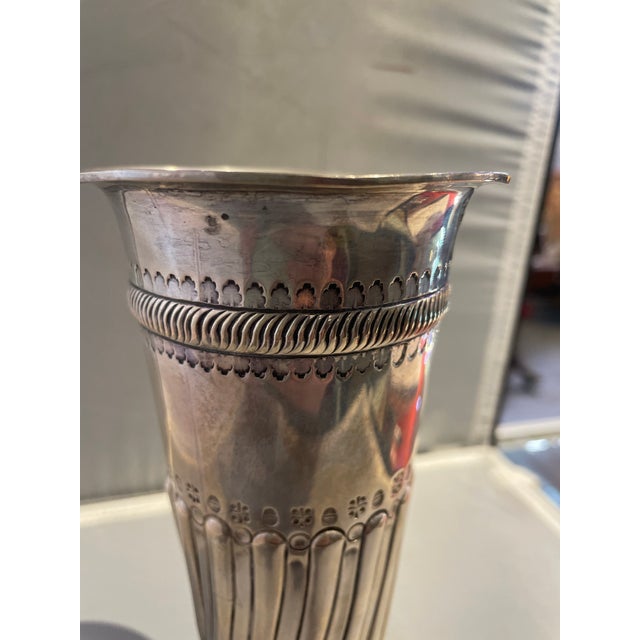 Victorian Late 19th Century Victorian Sterling Silver Vase by e.c. Co. England For Sale - Image 3 of 8