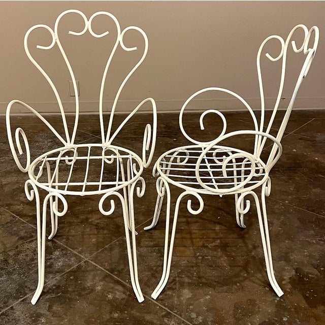Mid-Century French Wrought Iron 6-Piece Garden Salon Set For Sale - Image 14 of 18