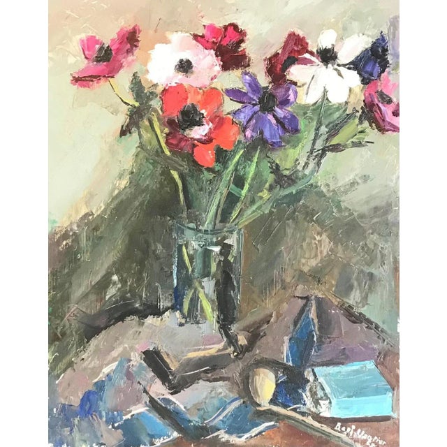 Benjamin Vautier, Bouquet, Oil on Wood, 1967 For Sale - Image 10 of 10